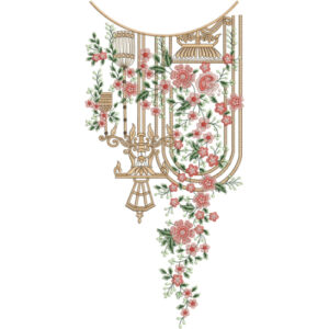 Luxury Floral Chandelier Neckline Embroidery Design | Designer Kurti Gala Pattern