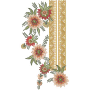 Elegant Floral Border Neckline Embroidery Design | Designer Kurti Gala Pattern