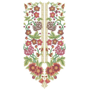 Symmetrical Floral Neckline Embroidery Design | Elegant Designer Kurti Gala Pattern