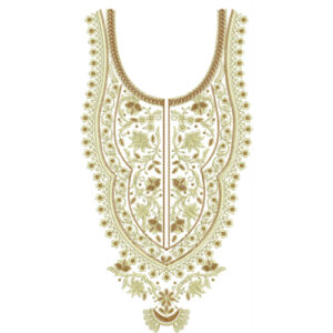 Royal Golden Zari Neckline Embroidery Design | Luxury Ethnic Kurti Gala Pattern