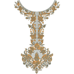 Elegant Floral Neckline Embroidery Design for Women Dress