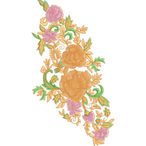 Luxury Floral Neckline Embroidery Design for Women Dress