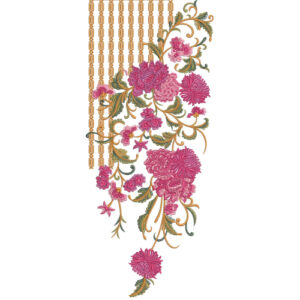 Elegant Floral Chain Neckline Embroidery Design for Women Kurti