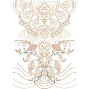 Luxury Heavy Ornamental Neckline Embroidery Design with Floral and Pearl Style Pattern