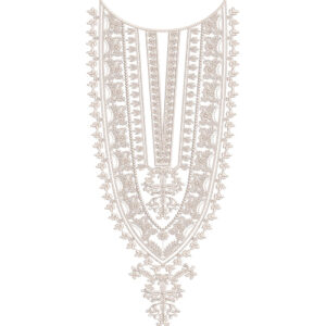 Luxury Vintage Lace Style Neckline Embroidery Design with Ornamental Baroque Detailing