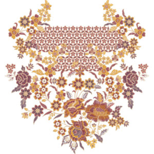 Heavy Traditional Floral Neckline Embroidery Design with Dense Botanical and Ethnic Motifs