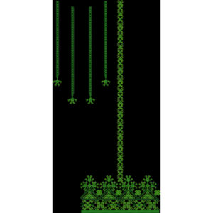 Green Floral Hanging Motif & Border Embroidery Design