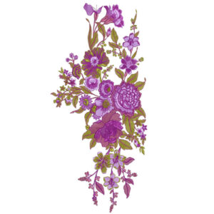 Luxurious Purple Floral Botanical Textile Print with Layered Blossoms