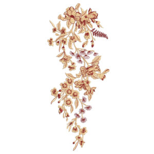 Elegant Sepia Floral Botanical Textile Print with Cascading Vintage Style