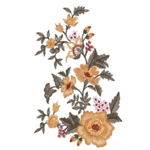 Classic Mustard and Earth-Tone Floral Botanical Textile Print with Rich Detailing