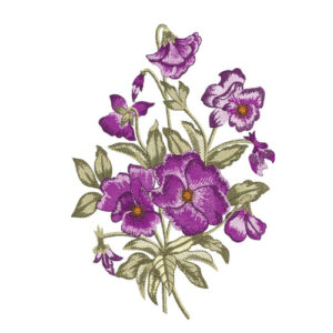 Classic Purple Floral Botanical Textile Print with Soft Vintage Elegance