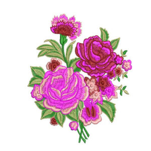 Vibrant Pink Floral Botanical Textile Print with Lush Green Leaves