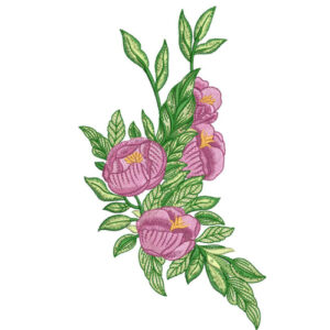 Soft Pink Floral Botanical Textile Print with Lush Green Foliage