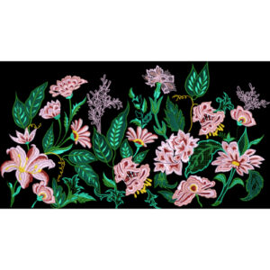 Elegant Botanical Embroidery All-Over Floral Textile Design
