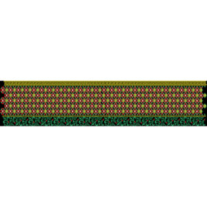 Traditional Geometric Floral Embroidery Border Textile Design