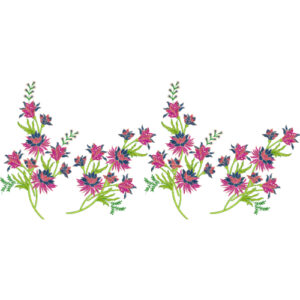 Delicate Floral Embroidery Border Motif Textile Design
