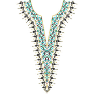 Geometric Embroidery Neckline Border Textile Design