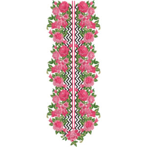 Rose Floral Vertical Border Textile Print Design