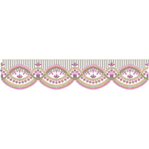 Elegant Pink and Gold Ornamental Floral Border Design