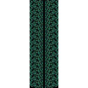Modern Teal Floral Vine Vertical Seamless Border Design