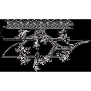 Elegant White Floral Lace Embroidery Border Design