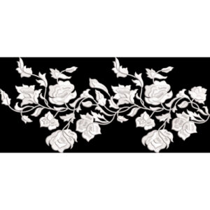 Elegant White Rose Floral Embroidery Border Design
