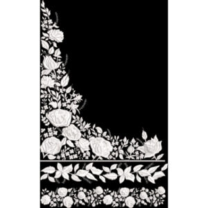 Elegant White Floral Corner Border Embroidery Design