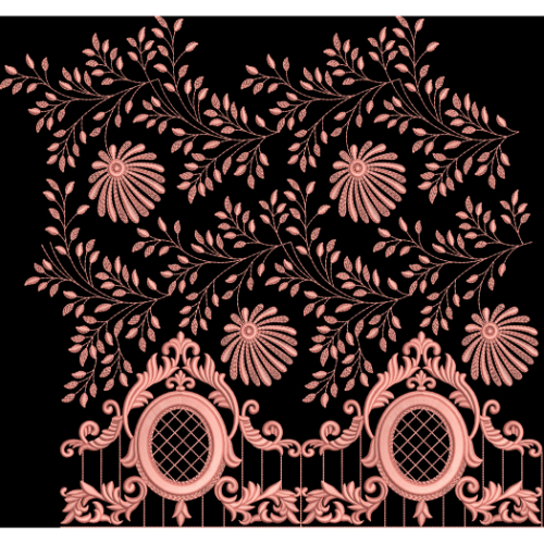 Elegant Rose Gold Floral Ornamental Border Design