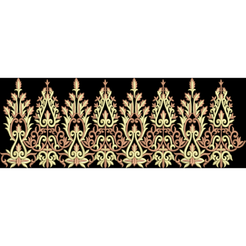 Royal Antique Gold Decorative Floral Border Design