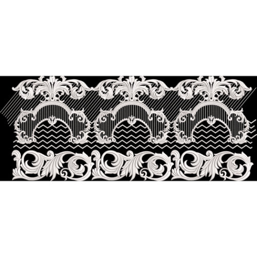 Classic White Ornamental Arch Floral Border Design