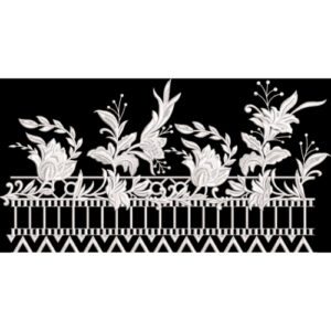 Elegant White Floral Geometric Border Design