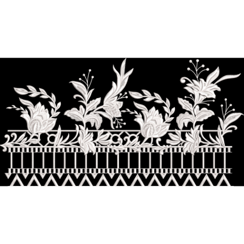 Elegant White Floral Geometric Border Design