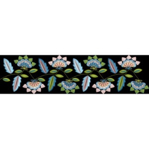 Elegant Multicolor Floral Embroidery Border Design