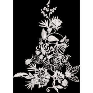 Elegant White Floral Embroidery Panel Design