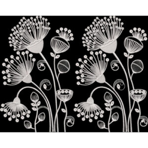 Elegant White Botanical Floral Embroidery Border Design