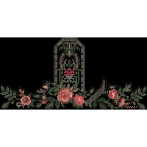 Elegant Floral Arch Panel Embroidery Border Design