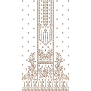 Elegant Traditional Floral Panel Dress Embroidery Design with Detailed Border