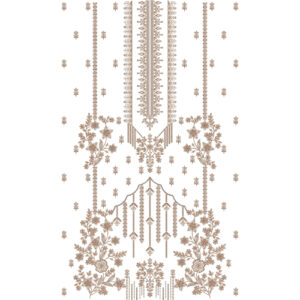 Elegant Floral Hanging Panel Dress Embroidery Design with Ornamental Detailing