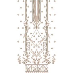 Elegant Traditional Floral Panel Dress Embroidery Design with Ornamental Border