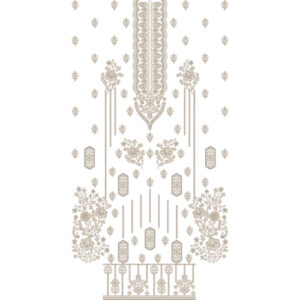 Elegant Traditional Floral Hanging Panel Dress Embroidery Design with Ornamental Border