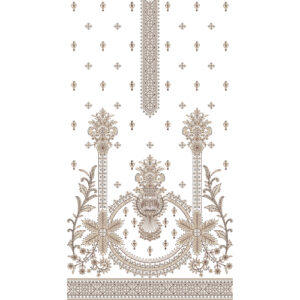 Elegant Traditional Floral Panel Dress Embroidery Design with Ornamental Border