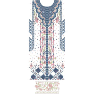 Royal Heavy Neckline Embroidery Design with Intricate Floral and Geometric Dress Pattern