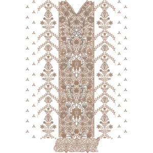 Heavy Luxury Front Panel Embroidery Design with Intricate Ornamental Motifs and Classic Detailing