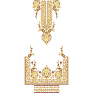 Royal Paisley & Floral Front Panel Embroidery Design for Luxury Ethnic Dresses