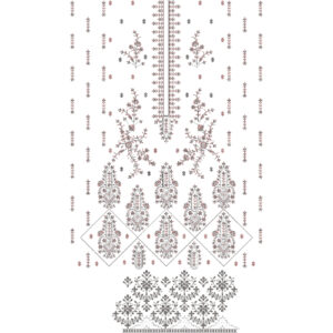Elegant Minimal Floral & Geometric Panel Embroidery Design for Designer Dresses