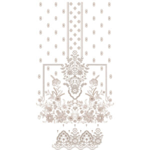 Elegant Monochrome Floral Panel Embroidery Design with Ornamental Detailing