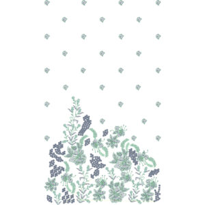 Elegant Pastel Floral Scattered Panel Embroidery Design with Botanical Base