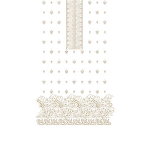 Elegant Beige Floral Heavy Border Embroidery Design with Scattered Motifs
