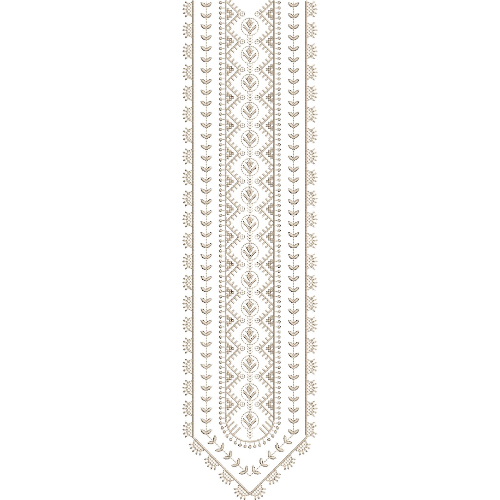 Elegant Beige Ethnic Panel Neckline Embroidery with Geometric and Leaf Border Detailing