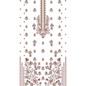 Elegant Red and Gold Floral Neckline Embroidery Dress Design with Beaded Side Accents